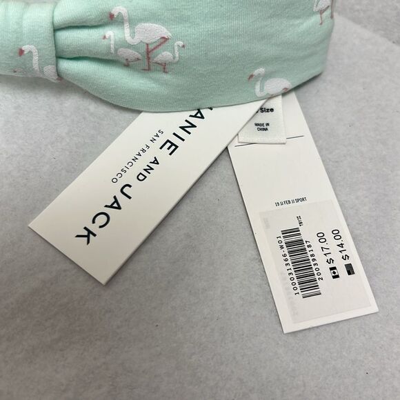 Janie and Jack 100031366 mint flamingo print Headband NWT One Size - Picture 2 of 7